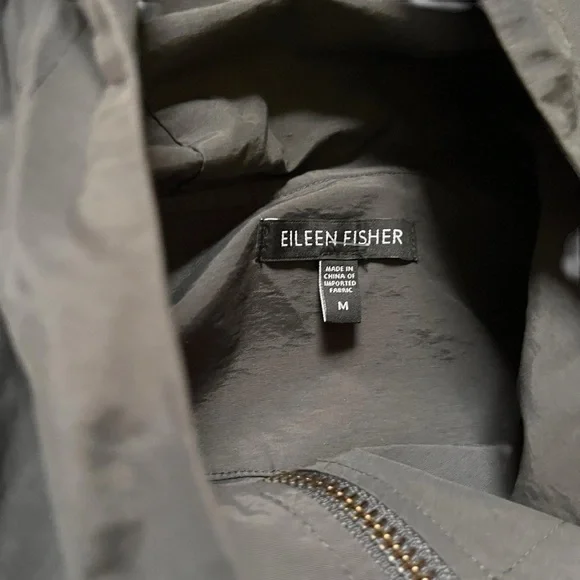 Eileen Fisher Dark Gray Zip Up Jacket Utility Size M Women - Picture 10 of 12